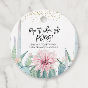 Pink Flowering Cactus Pop It When She Pops Tag