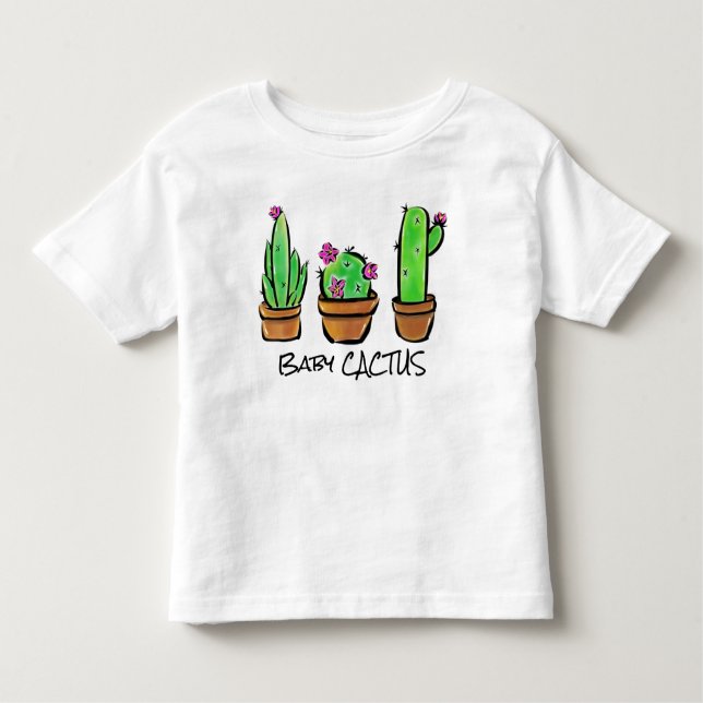 Pink flowering desert Cactus cacti succulents  Toddler T-Shirt (Front)