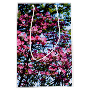 Pink flowering dogwood tree photo medium gift bag