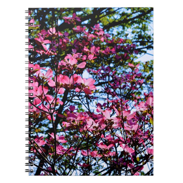 Pink flowering Dogwood tree Spiral Notebook (Front)