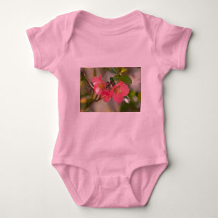 Pink Flowering Quince Glow Baby Bodysuit