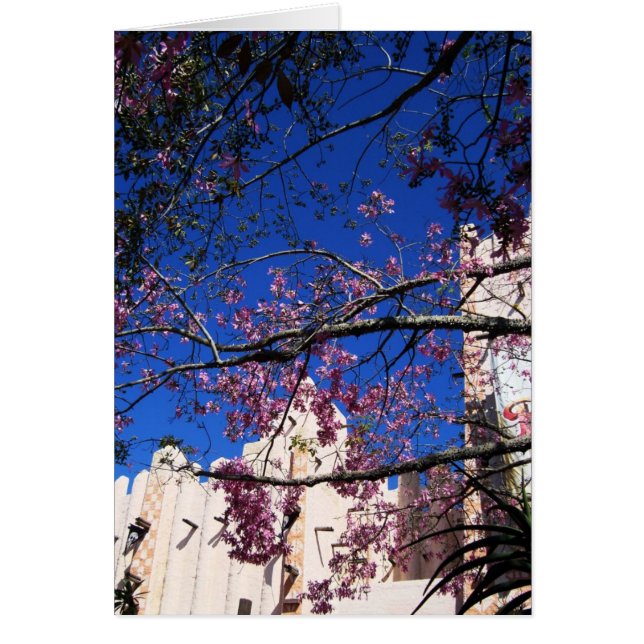 Pink Flowering Tree card (Front)