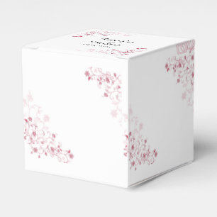 Pink Flowering Vines Wedding Favour Box