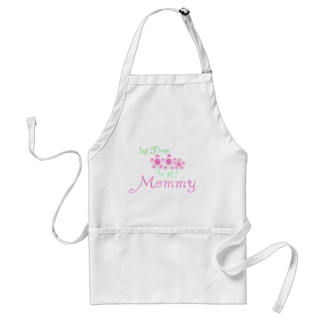 Pink Flowers 1st Time Mummy tshirts and Gifts Standard Apron (Front)