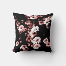 Pink Flowers #4250 Throw Pillow