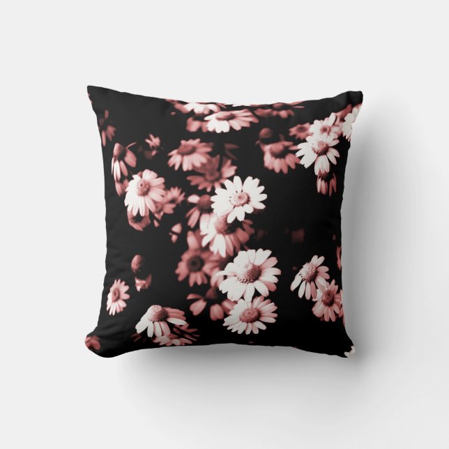 Pink Flowers #4250 Throw Pillow (Front)