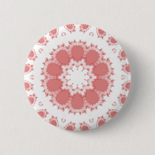 PINK FLOWERS 6 CM ROUND BADGE