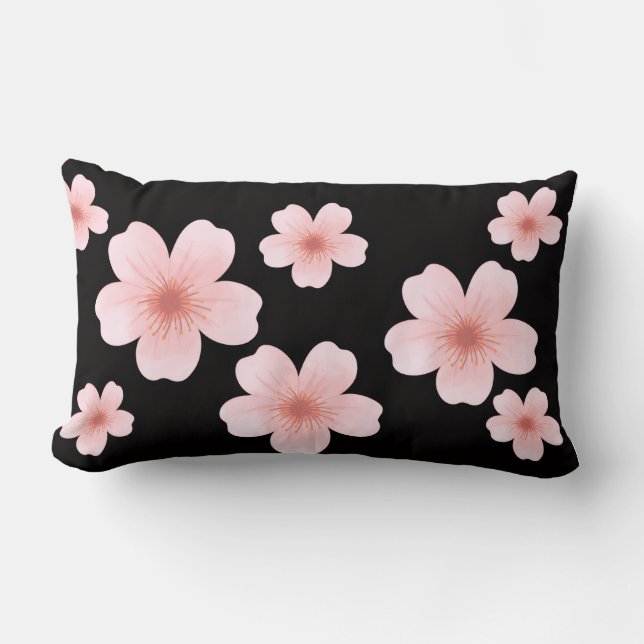 Pink Flowers Abstract Décor Throw Pillow (Front)