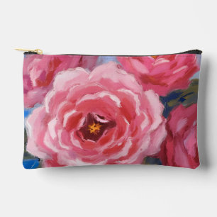 Pink Flowers Accessory Pouch
