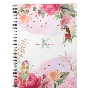 Pink Flowers And Fairies Teacher Notebook