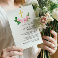 Pink Flowers and Gold Gross Girl Baptism