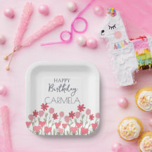 Pink  Flowers and Hearts Birthday Party 