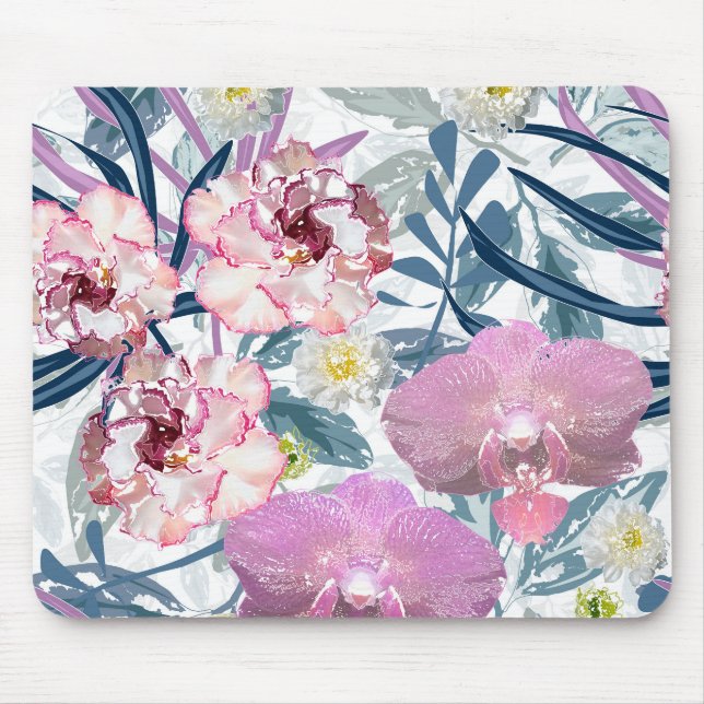 Pink flowers and orchid.  mouse pad (Front)