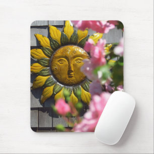 Pink Flowers and Sun - Martha's Vineyard Mouse Pad