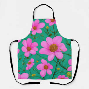 Pink flowers apron
