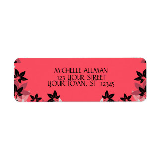Pink Flowers Avery Label