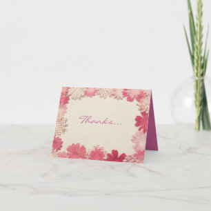 Pink Flowers Baptism Christening Custom Invitation