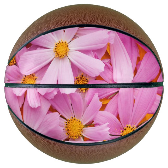 Pink Flowers Basketball (Front)