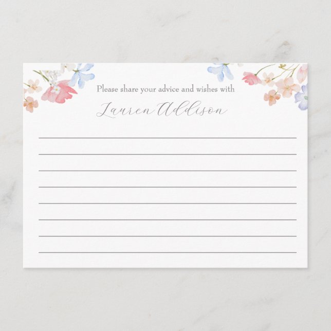 Pink FLowers  Beautiful Floral Advice Cards (Front)