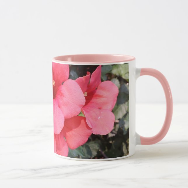 Pink Flowers Black 325 ml  Ringer Combo Mug (Right)