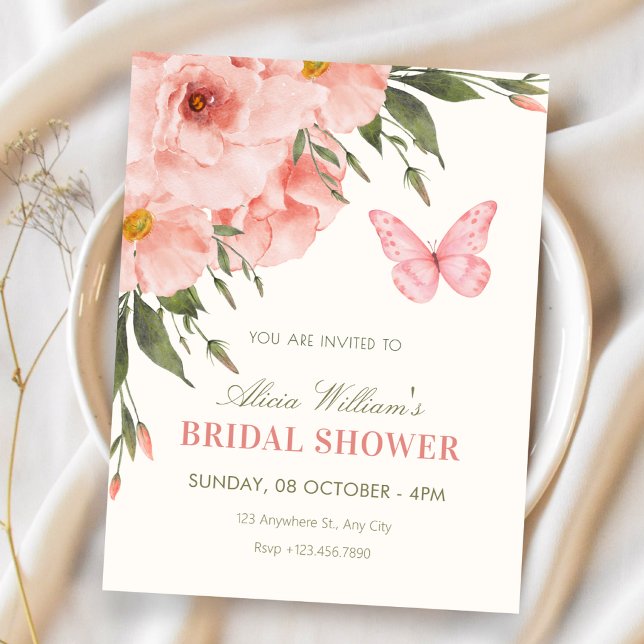 Pink flowers bloom birthday invitation (Creator Uploaded)
