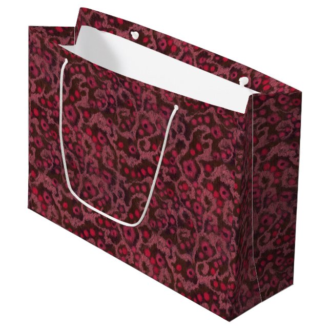 Pink Flowers Blush Curves whimsical floral pattern Large Gift Bag (Front Angled)