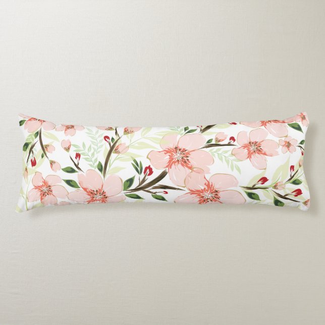 Pink flowers body cushion (Front)