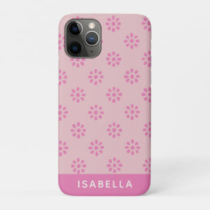 Pink Flowers Boho Aesthetic Pattern Personalised Case-Mate iPhone Case