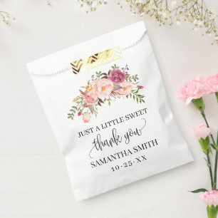 Pink Flowers Boho Chic Baby Shower Floral Party Favour Bags