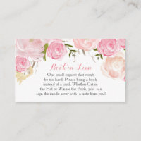 Pink Flowers Book In Lieu, Bring a book