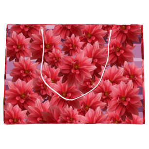 Pink Flowers Botanical Art Large Gift Bag