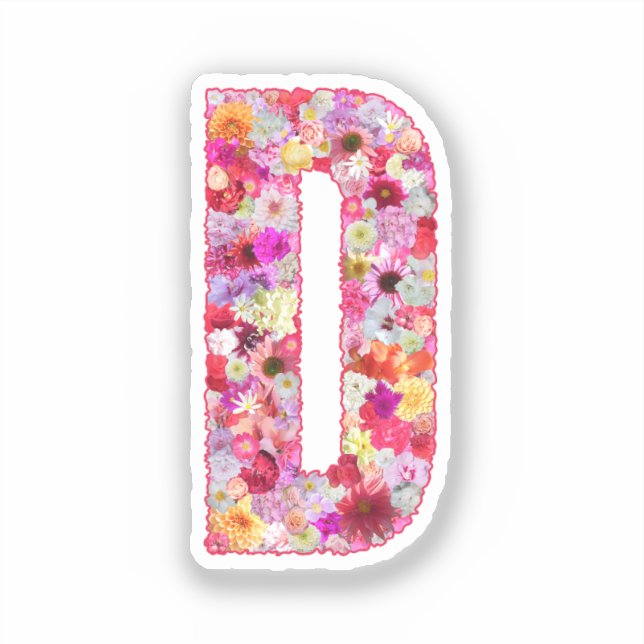 Pink Flowers Botanical Monogram Letter C For Her (Front)
