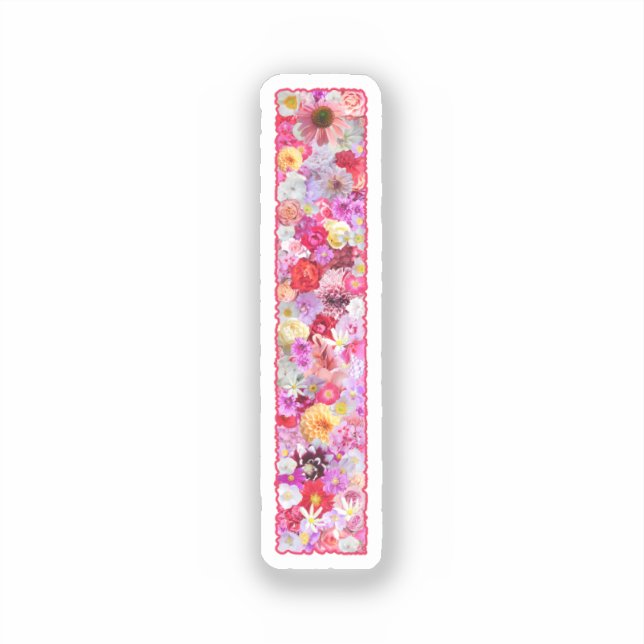 Pink Flowers Botanical Monogram Letter I For Her (Front)