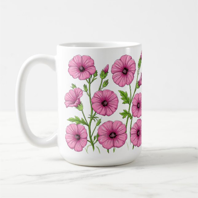 Pink Flowers Bouquet Coffee Mug (Left)