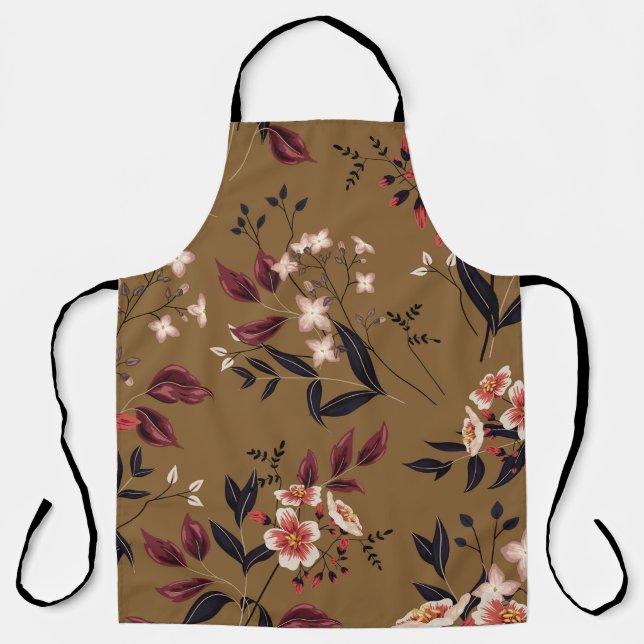Pink flowers branch, abstract composition. apron (Front)