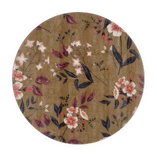Pink flowers branch, abstract composition. cutting board
