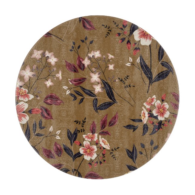 Pink flowers branch, abstract composition. cutting board (Front)