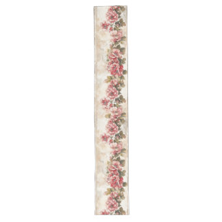 Pink Flowers Branch Long Table Runner