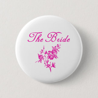 Pink Flowers Bride Products 6 Cm Round Badge