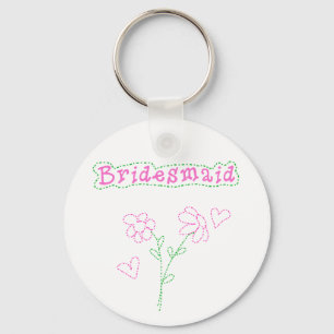 Pink Flowers Bridesmaid Key Ring
