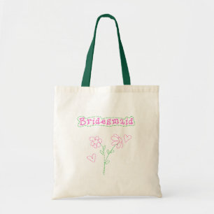 Pink Flowers Bridesmaid Tote Bag