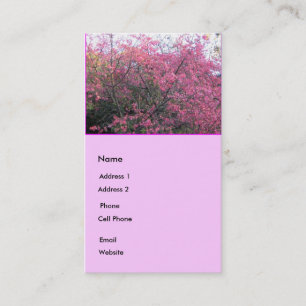 Pink Flowers Business Card