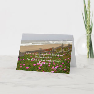 Pink Flowers by the Ocean Sympathy Card