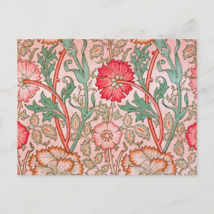 Pink flowers by William Morris Postcard