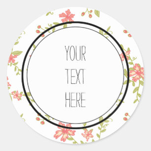 Pink Flowers Classic Round Sticker