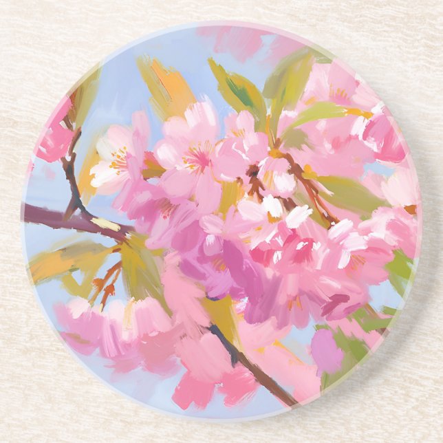 Pink Flowers Coaster (Front)