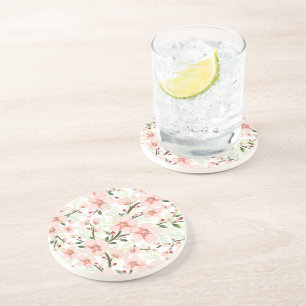 Pink flowers coaster