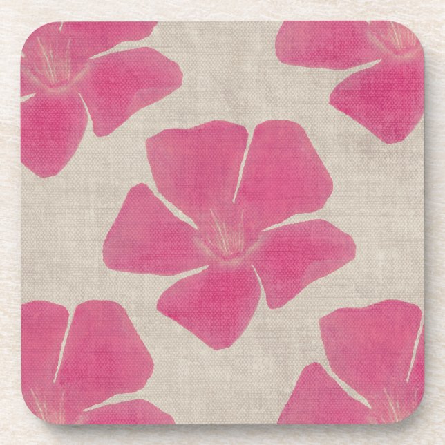 Pink Flowers Coasters (Front)