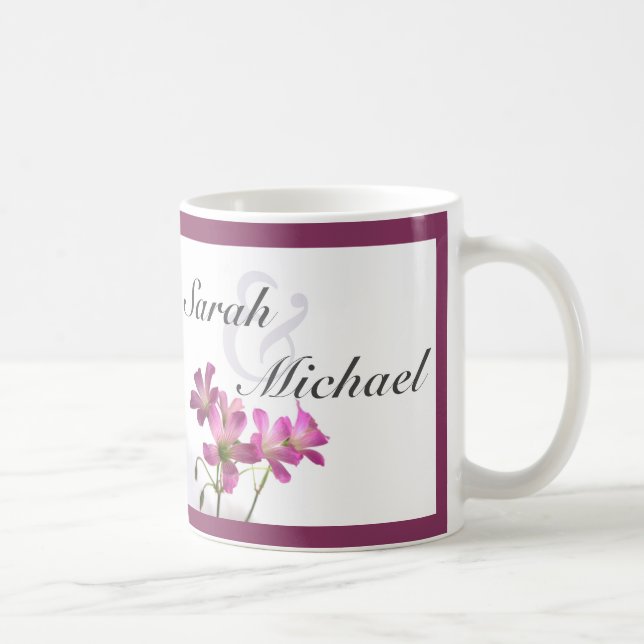 Pink Flowers Couple's mug (Right)