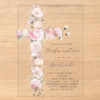pink flowers cross Confirmation